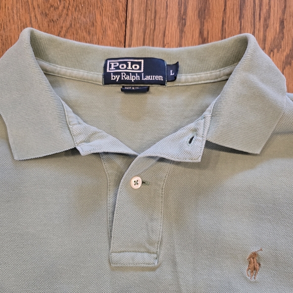 Polo Ralph Lauren Light Green Polo Shirt Embroidered Pony Large - Picture 3 of 5